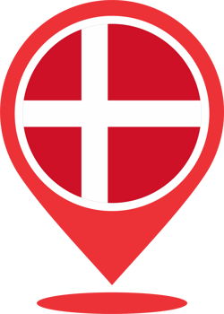 Denmark flag pin map location PNG