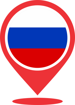 Russia flag pin map location PNG