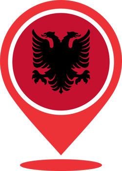 Albania flag pin map location PNG