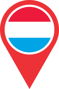Luxembourg flag pin map location PNG