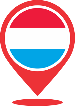 Luxembourg flag pin map location PNG