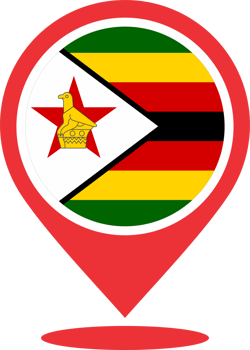 Zimbabwe flag pin map location PNG
