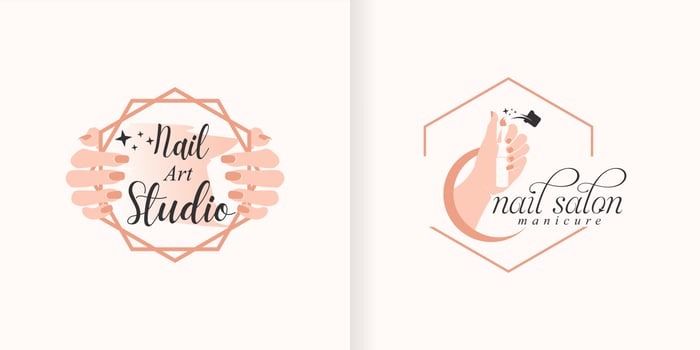nail art studio collection. Template for logo vector