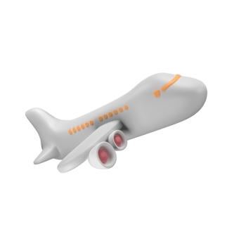 Airplane 3D illustration png