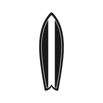 Surfboard silhouette icon. Simple modern minimal flat style. Surfing, beach, sign, symbol or logo vector design.