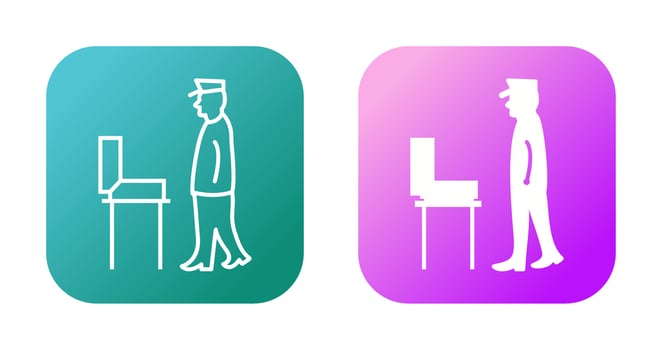 Guard Checking Briefcase Vector Icon