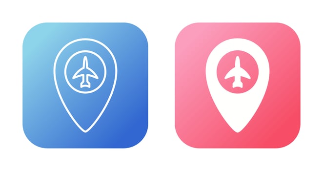Airport Location Vector Icon