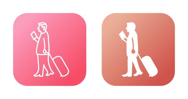 Walking with Luggage Vector Icon
