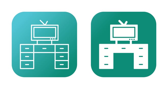 Television Set with Vector Icon