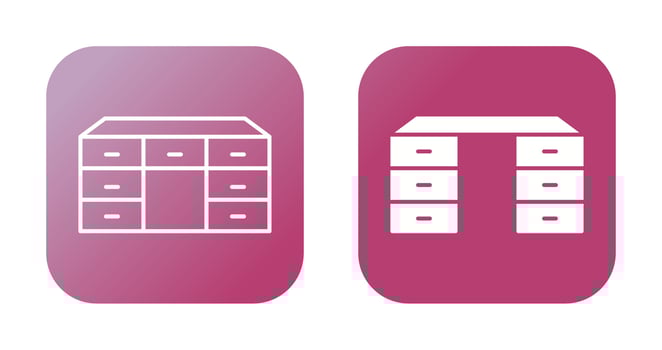 Table with Drawers Vector Icon