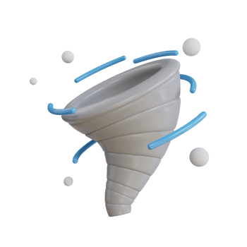 Realistic tornado swirl. 3d illustration of Tornado. Weather icon png