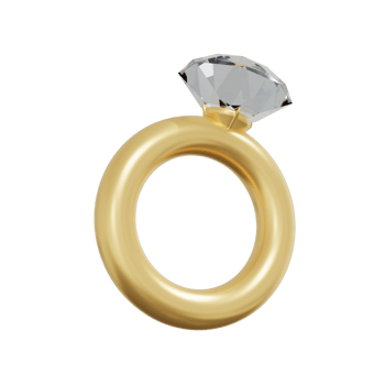 3d illustration of couple gem ring png