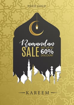 ramadan islamic celebration and poster vector
