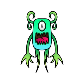 angry illustration monster design kawaii vector