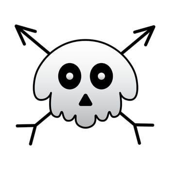 vector skull head with 2 arrows