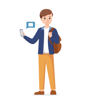man using smartphone isolated illustration png
