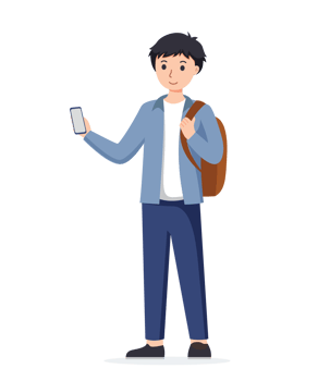 man using smartphone isolated illustration png