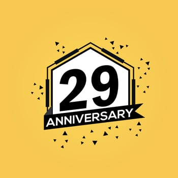 29 years anniversary logo vector design birthday celebration with geometric isolated design
