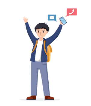 man using smartphone isolated illustration png