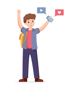 man using smartphone isolated illustration png