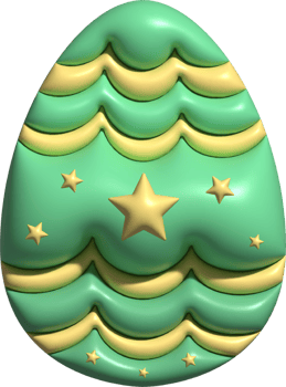 Easter egg 3d green color, Happy Easter Day. png