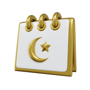 3d illustration of islamic calendar png