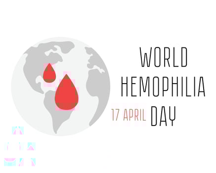 World Hemophilia Day. Vector banner. Blood diseases. Medical concept in the care of patients with hemophilia.Template for background, banner, card, poster with text inscription.