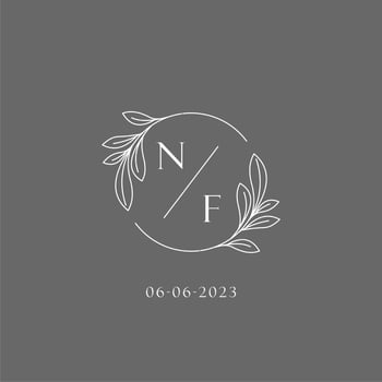 Letter NF wedding monogram logo design creative floral style initial name template vector