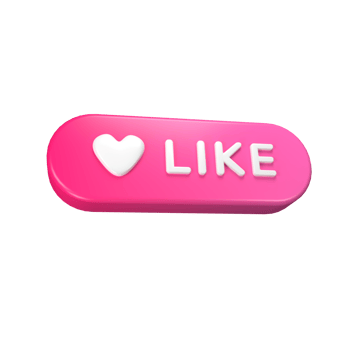 Like button 3D illustration png