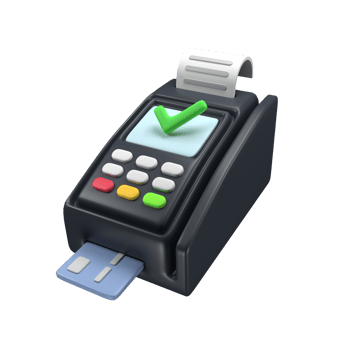 POS terminal payment 3D illustration png