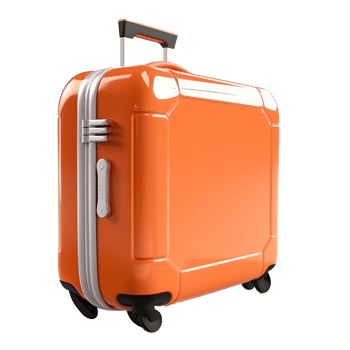 Orange suitcase isolated. png