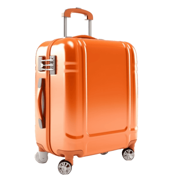 Orange suitcase isolated. png