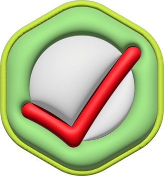 3D illustration Like or correct symbol,Confirmed or approved button png
