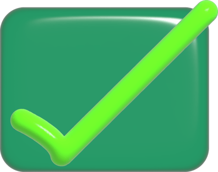 3D illustration Like or correct symbol,Confirmed or approved button png