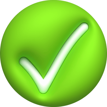 3D illustration Like or correct symbol,Confirmed or approved button png