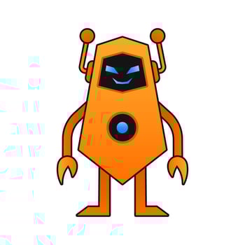 illustration vector robot design happy kawaii
