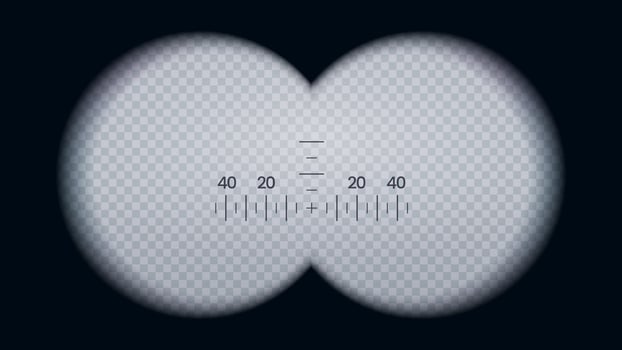 Binoculars view, vector frame in shape of glasses
