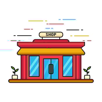 Shop vector design. Building isolated on white. Vector illustration design