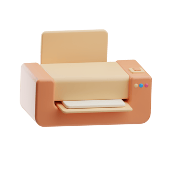 office work printer illustration 3d png