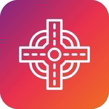 Road intersection Vector Icon Design Illustration