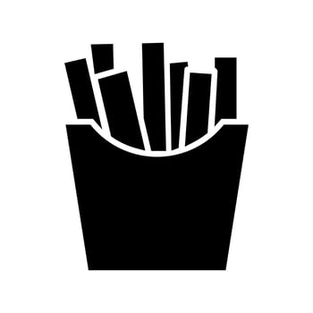 French fries icon vector. fast food illustration sign. street food symbol. cafe logo. vector