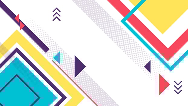 abstract trendy geometric background in retro color vector