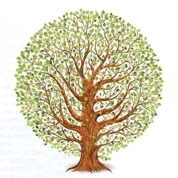 Tree isolated on white background. Vector illustration.