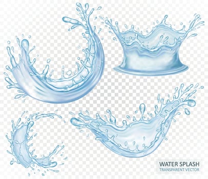 Realistic water splash set isolated vector illustration design.