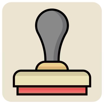 Filled color outline icon for Approved stamp. vector