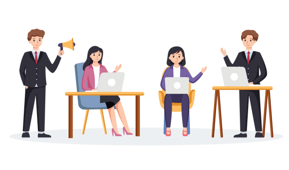 co-working space or remotely at home illustration png