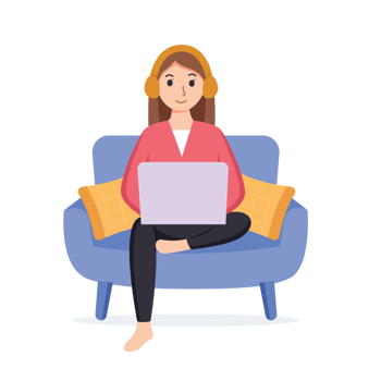 Work from home, coworking space illustration png