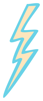 Color sticker of groove psychedelic lightning element. Retro design icons. Doodle style graphic. Vintage trippy cartoon 60 70 80 90 trend PNG illustration