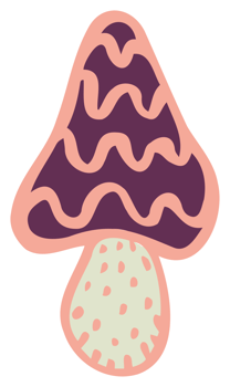 Color groove mushroom psychedelic stickers. Retro design of hipster icons Doodle style graphic. Vintage trippy cartoon 60 70 80 90 trendy PNG illustration
