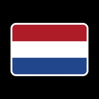 Netherlands flag, official colors and proportion. Vector illustration.